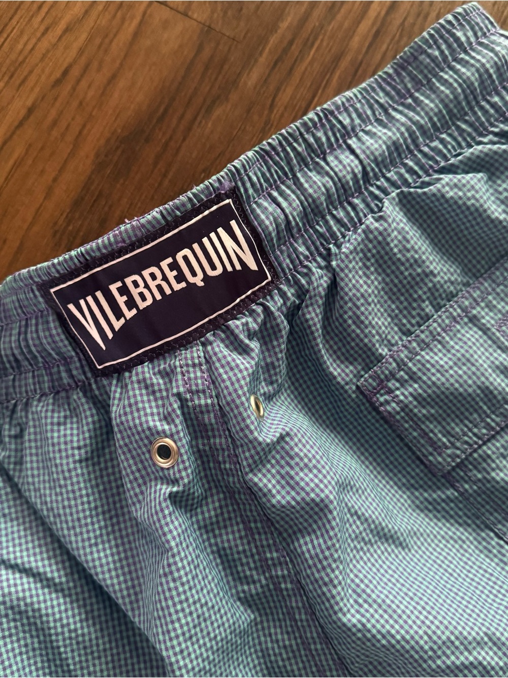 Vilebrequin Men’s Aqua & Navy Micro-Check Swim Shorts
